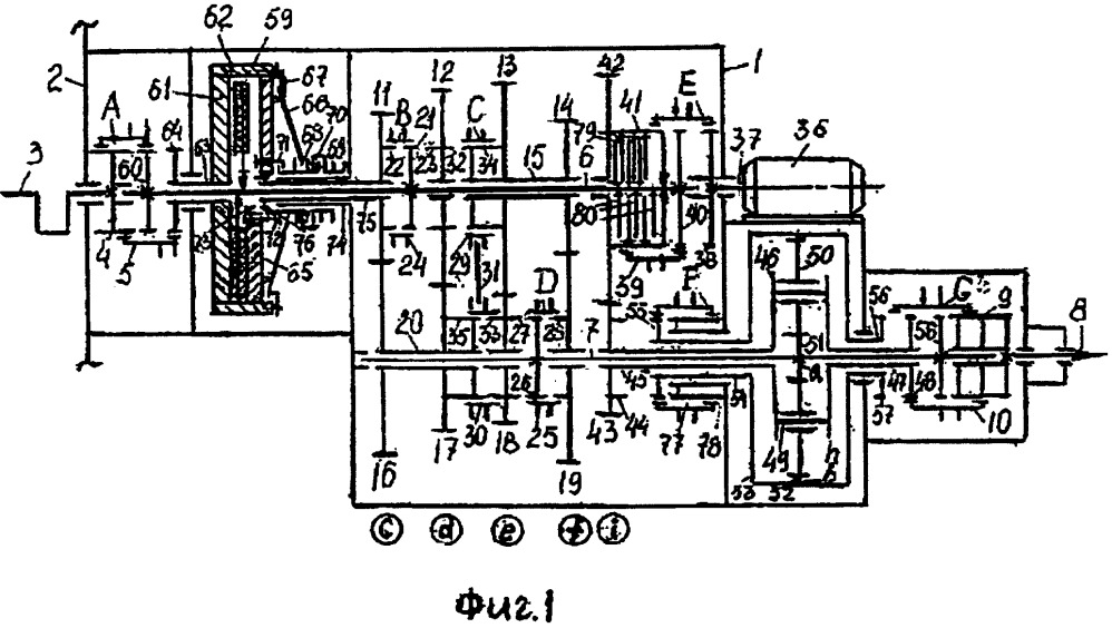 Несоосная многоступенчатая вально-планетарная коробка передач с электроинерционным стартером (патент 2656942)