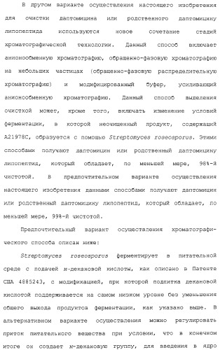 Способ очистки липопептида (варианты), антибиотическая композиция на основе очищенного липопептида (варианты) (патент 2311460)