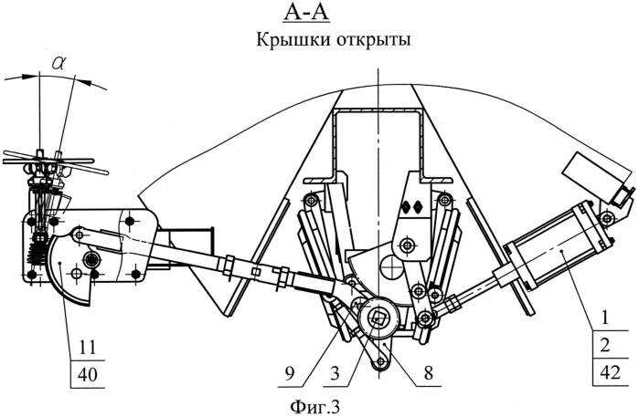 Устройство открывания и закрывания крышек разгрузочных люков бункерного вагона (патент 2592159)