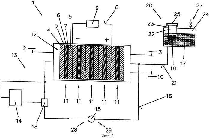 Система охлаждения топливного элемента (патент 2396642)