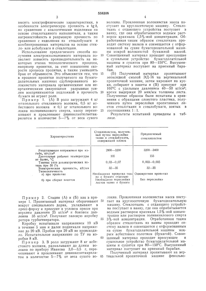 Электроизоляционный материал и способ его изготовления (патент 558308)