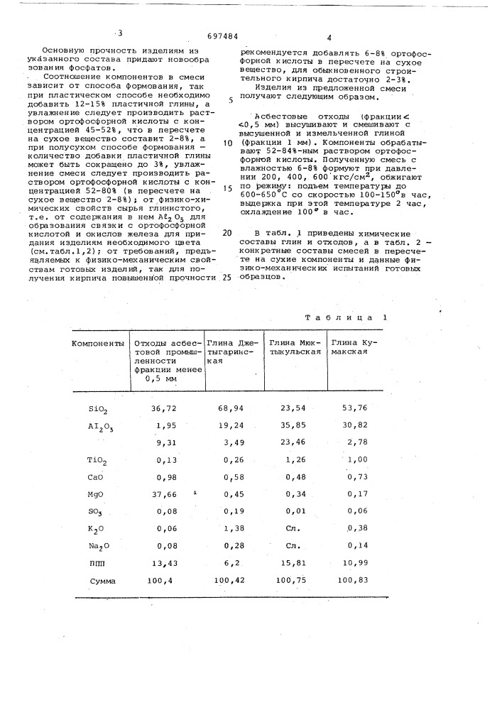 Смесь для изготавления стеновых изделий (патент 697484)