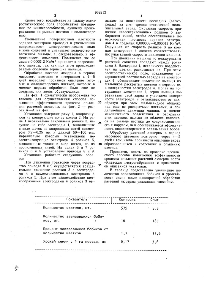 Способ опыления растений (патент 969212)