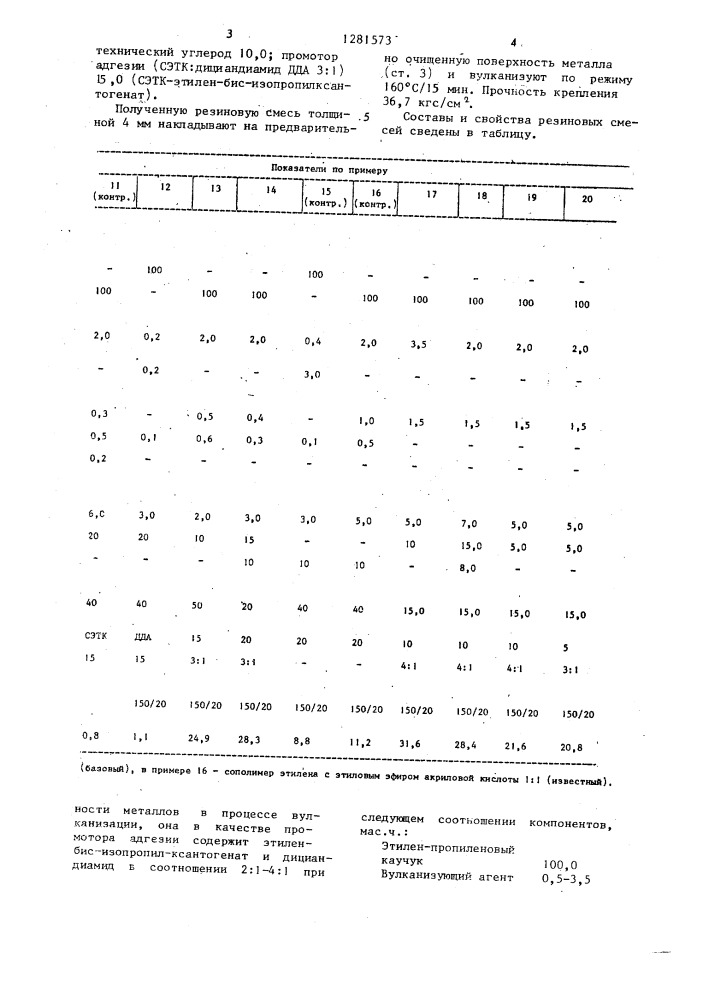 Резиновая смесь на основе этилен-пропиленового каучука (патент 1281573)