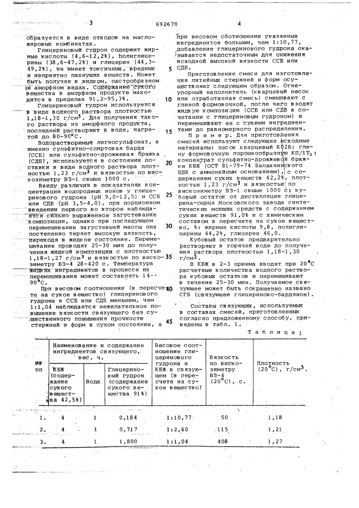 Способ приготовления смеси для изготовления литейных стержней и форм (патент 692670)
