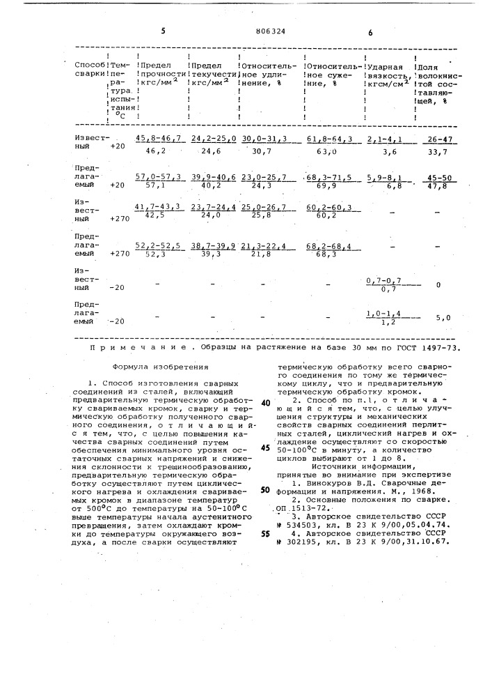 Способ изготовления сварных соеди-нений из сталей (патент 806324)