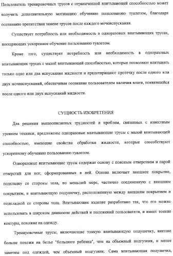 Тонкое, гибкое впитывающее изделие с небольшой впитывающей способностью и защитой от протечек (патент 2311160)