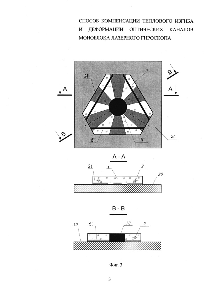 Способ компенсации теплового изгиба и деформации оптических каналов моноблока лазерного гироскопа (патент 2630533)