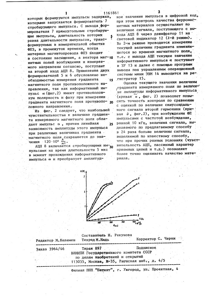 Способ феррозондовой дефектоскопии ферромагнитных материалов (патент 1161861)