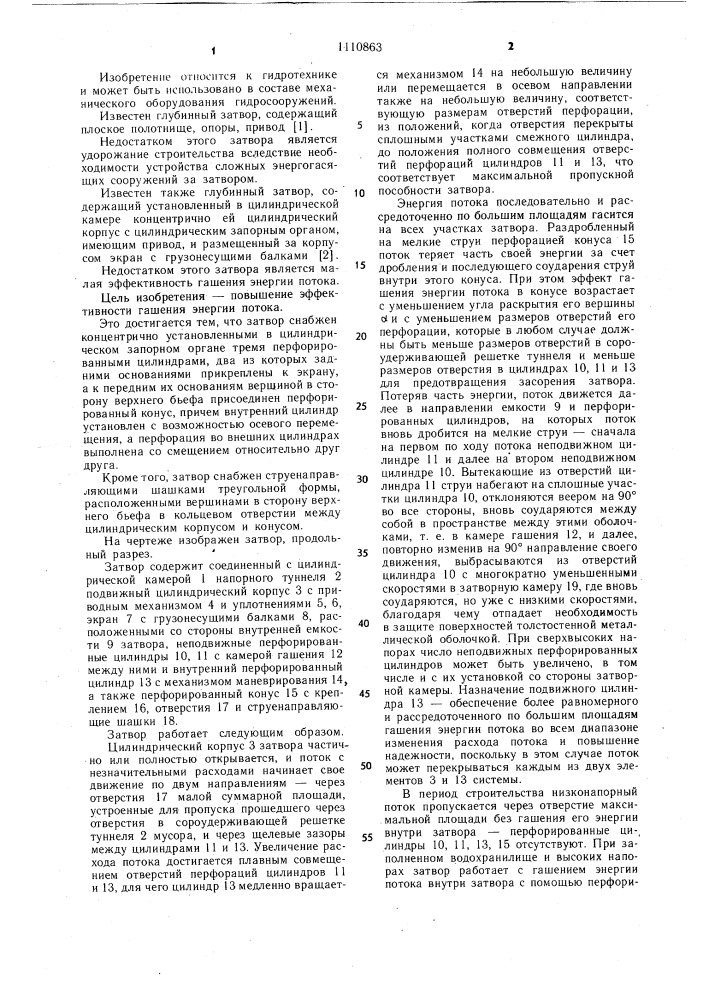 Глубинный затвор (патент 1110863)