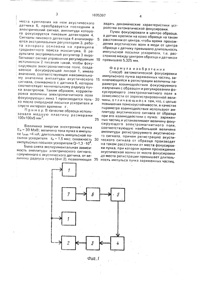 Способ автоматической фокусировки импульсного пучка заряженных частиц (патент 1695397)