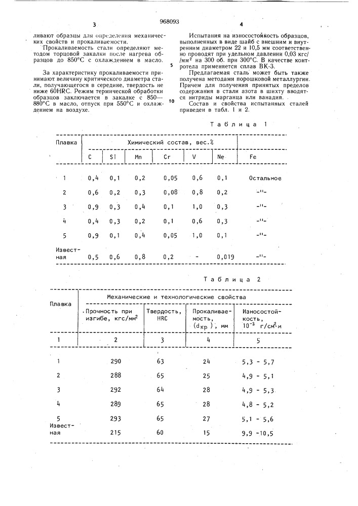 Сталь (патент 968093)