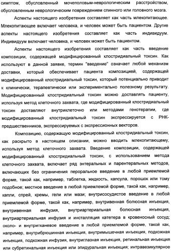 Способы лечения мочеполовых-неврологических расстройств с использованием модифицированных клостридиальных токсинов (патент 2491086)