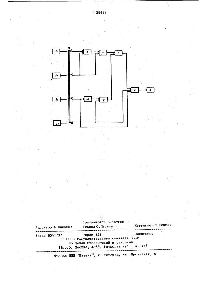 Устройство для моделирования распределения материальных ресурсов (патент 1125631)