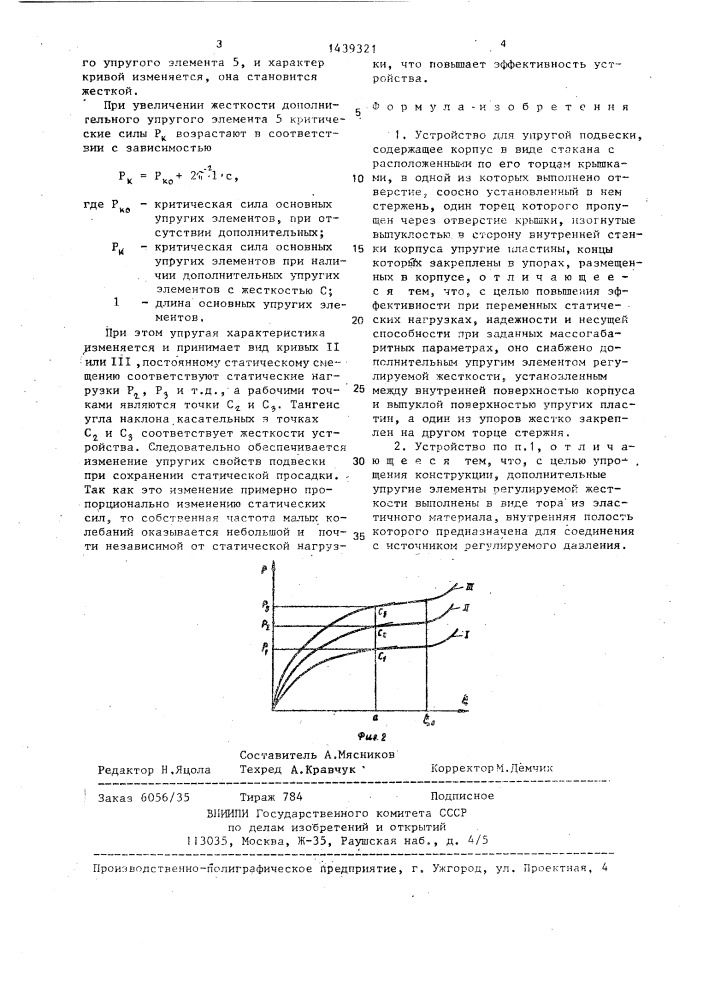 Устройство для упругой подвески (патент 1439321)