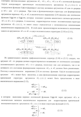 Функциональная структура корректировки аргументов промежуточной суммы &#177;[s3i] параллельного сумматора в позиционно-знаковых кодах f(+/-) (патент 2378681)