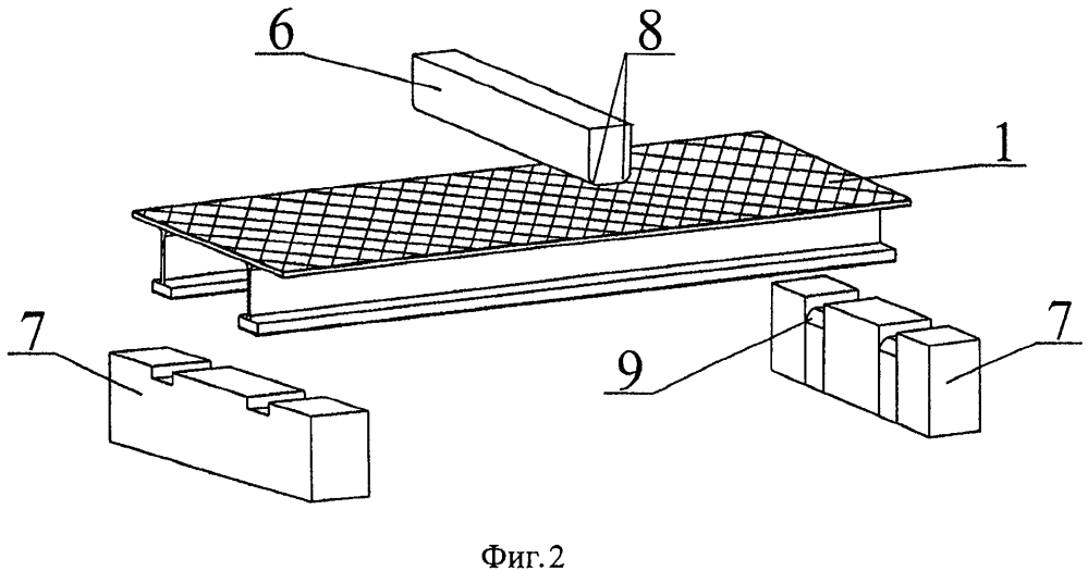 Оснастка для испытаний на изгиб конструктивно-подобных образцов гибридной панели крыла (патент 2625685)