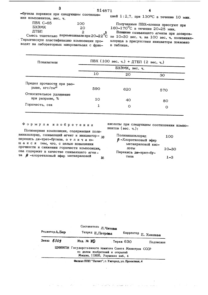 Полимерная композиция (патент 514871)