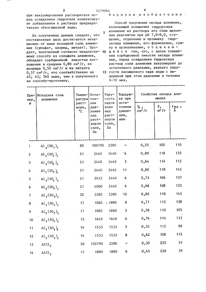 Способ получения оксида алюминия (патент 1279964)