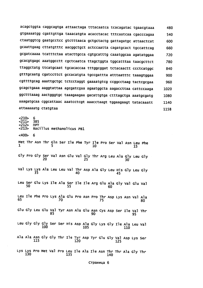 Новые ферменты метанолдегидрогеназы из bacillus (патент 2624017)