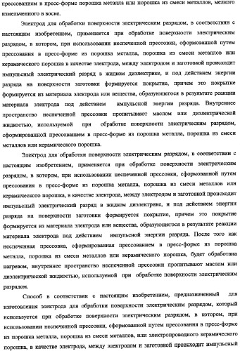 Электрод для обработки поверхности электрическим разрядом, способ его изготовления и хранения (патент 2335382)