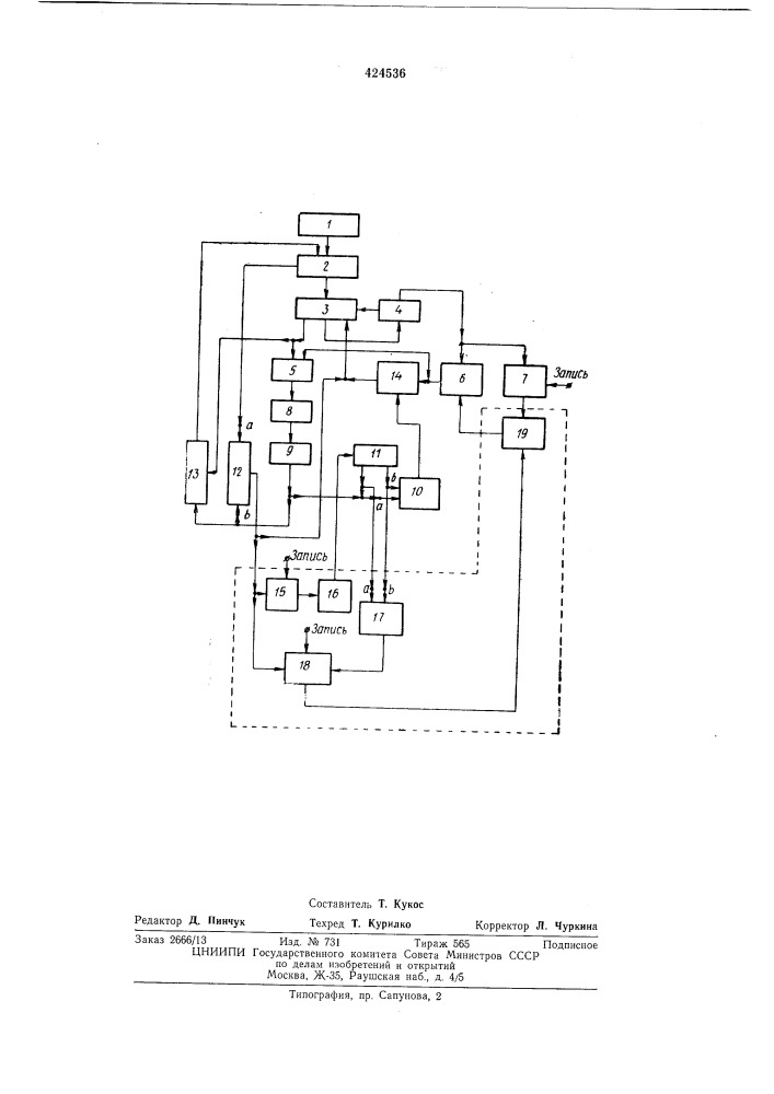 Устройство управлениядля внутрихозяйственного участкаавтоматизированной оросительной системы (патент 424536)