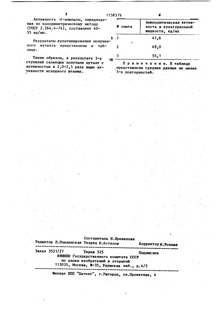 Штамм микроскопического гриба @ @ нрв-169- продуцент @ - амилазы (патент 1158579)