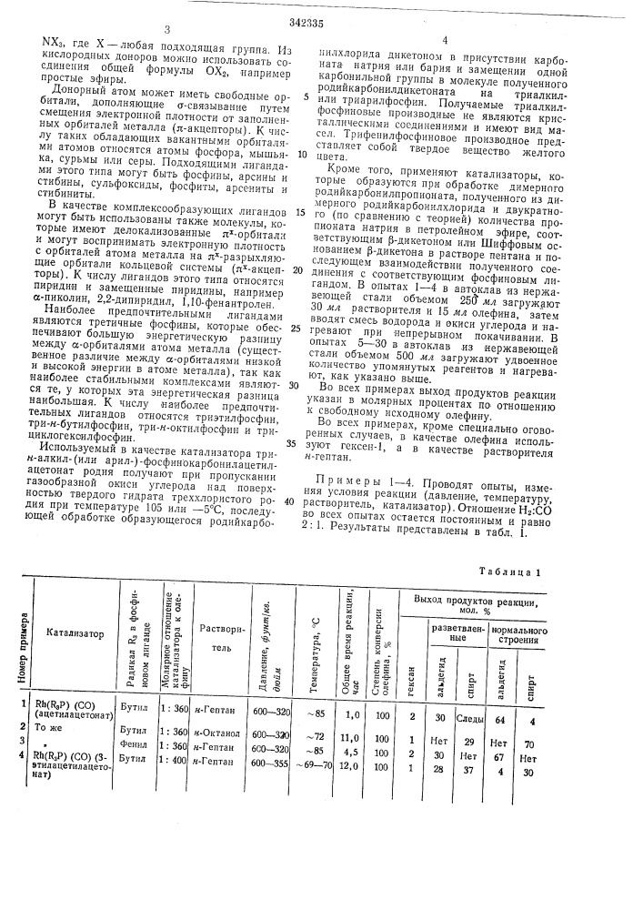 Способ получения альдегидов и/или спиртов (патент 342335)