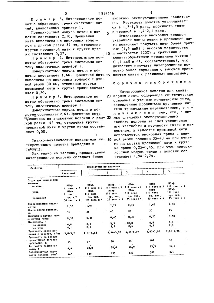 Нитепрошивное полотно (патент 1516546)