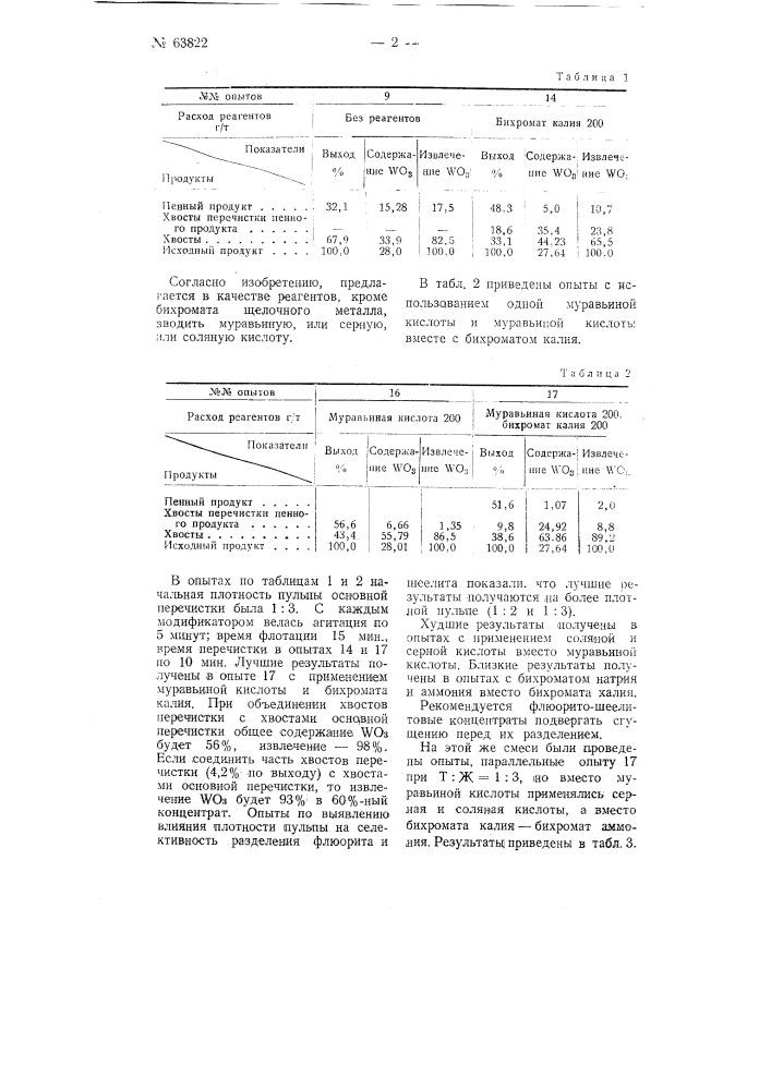 Способ селективного разделения флюоритовых, шеелитовых и флюорито-сурьмяных руд (патент 63822)