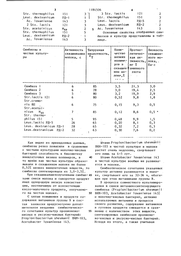 Способ получения кисломолочных напитков (патент 1184506)