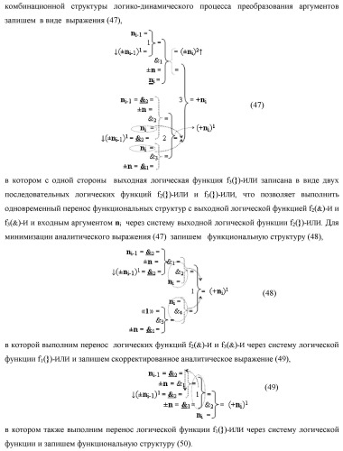 Функциональная структура процедуры преобразования позиционных условно отрицательных аргументов &#171;-&#187;[ni]f(2n) в структуру аргументов &quot;дополнительный код&quot; позиционно-знакового формата с применением арифметических аксиом троичной системы счисления f(+1,0,-1) (варианты) (патент 2429564)