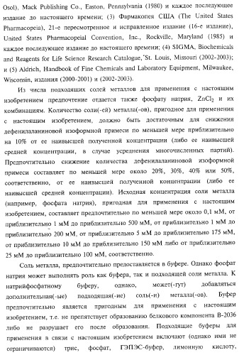 Способ получения соматотропного гормона со сниженным содержанием агрегата его изоформ, способ получения антагониста соматотропного гормона со сниженным содержанием агрегата его изоформ и общим суммарным содержанием трисульфидной примеси и/или дефенилаланиновой примеси (патент 2368619)