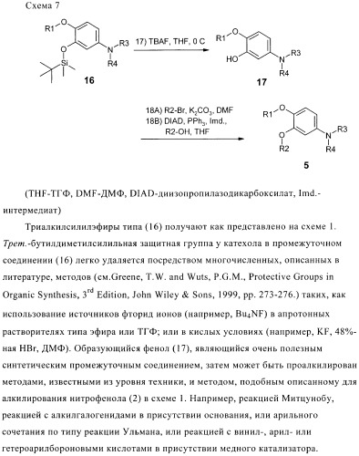 Ингибиторы фосфодиэстеразы 4, включающие n-замещенные аналоги анилина и дифениламина (патент 2368604)
