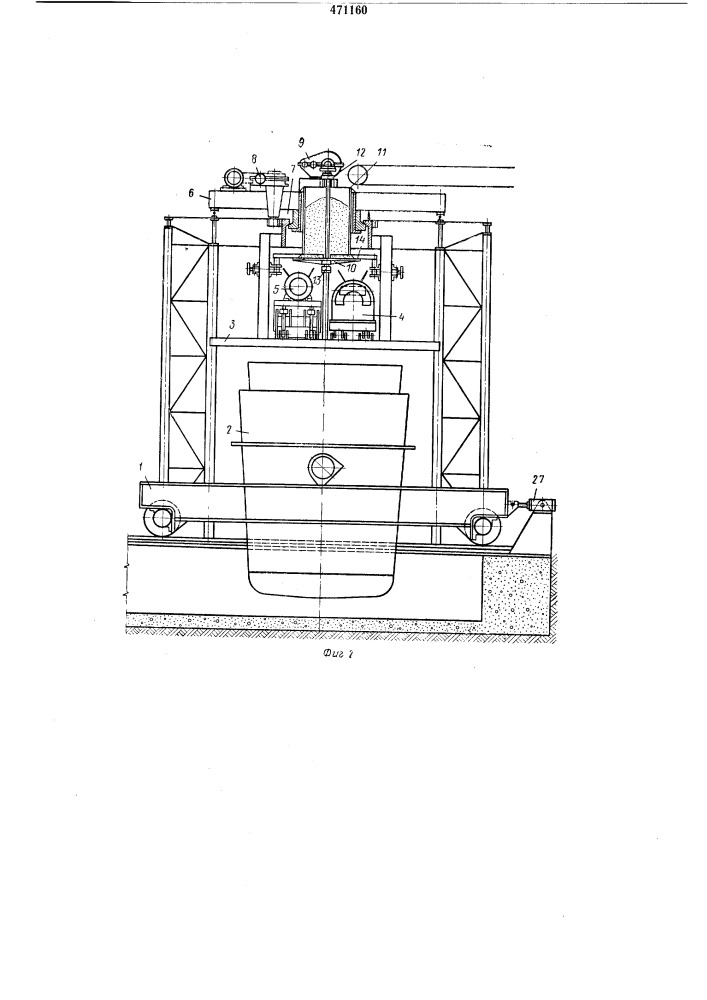 Устройство для набивки футеровки ковшей (патент 471160)