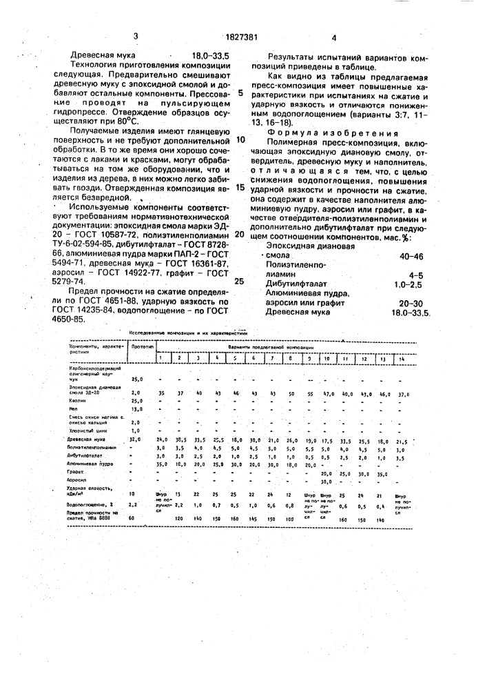 Полимерная пресс-композиция (патент 1827381)