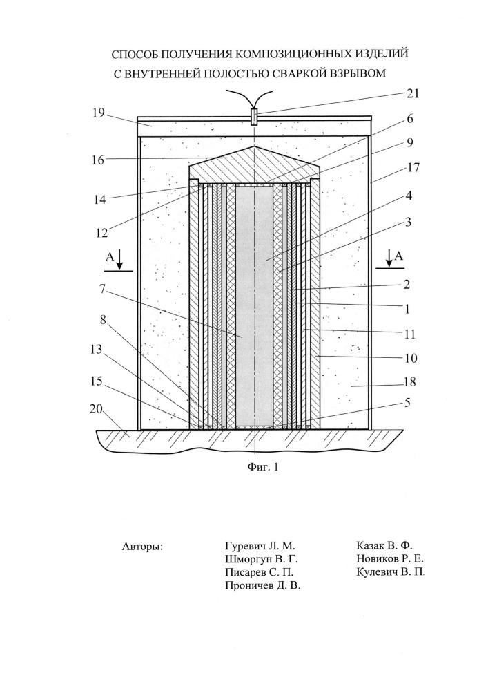 Способ получения композиционных изделий с внутренней полостью сваркой взрывом (патент 2618263)