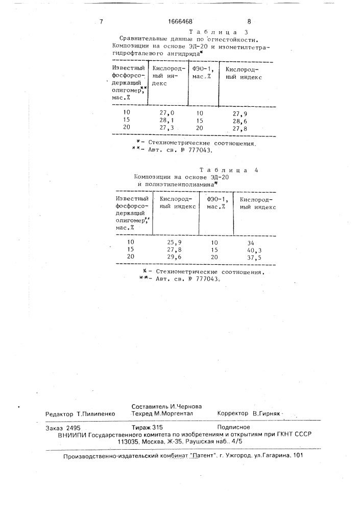 Огнестойкая эпоксидная композиция (патент 1666468)