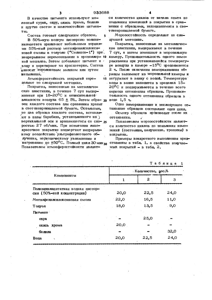 Состав для покрытия (патент 933688)