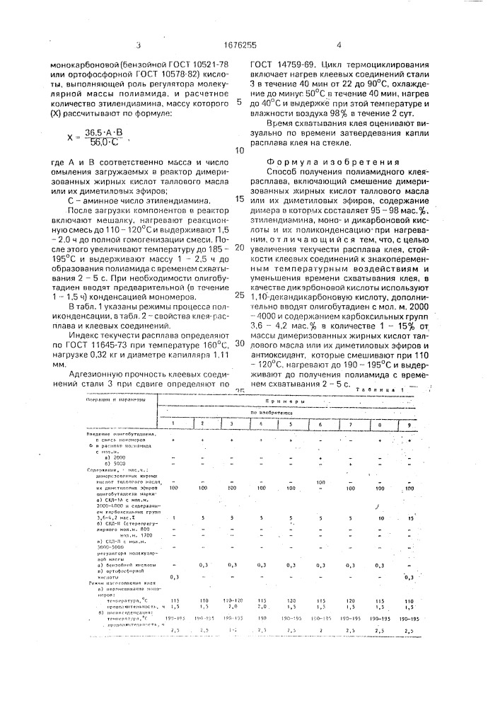 Способ получения полиамидного клея-расплава (патент 1676255)