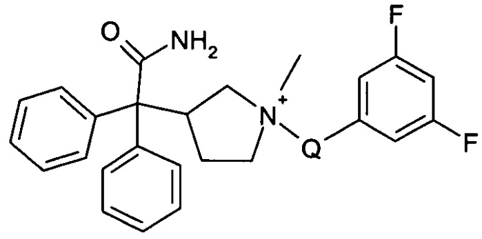 Четвертичные аммониевые дифенилметилсоединения, применимые в качестве антагонистов мускариновых рецепторов (патент 2452728)