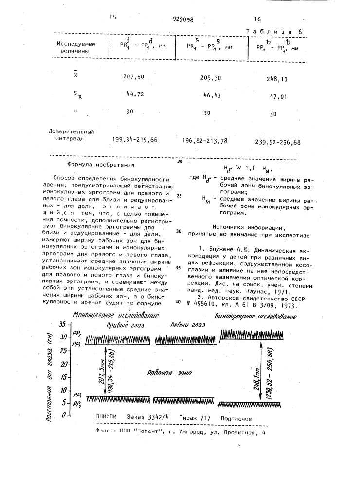 Способ определения бинокулярности зрения (патент 929098)