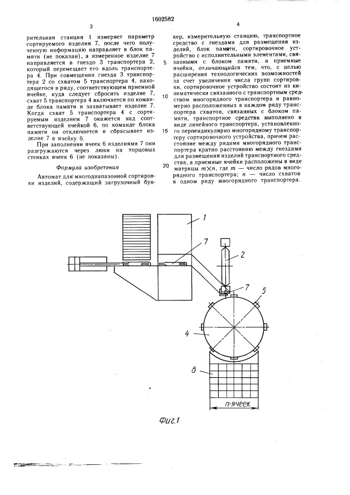 Автомат для многодиапазонной сортировки изделий (патент 1602582)