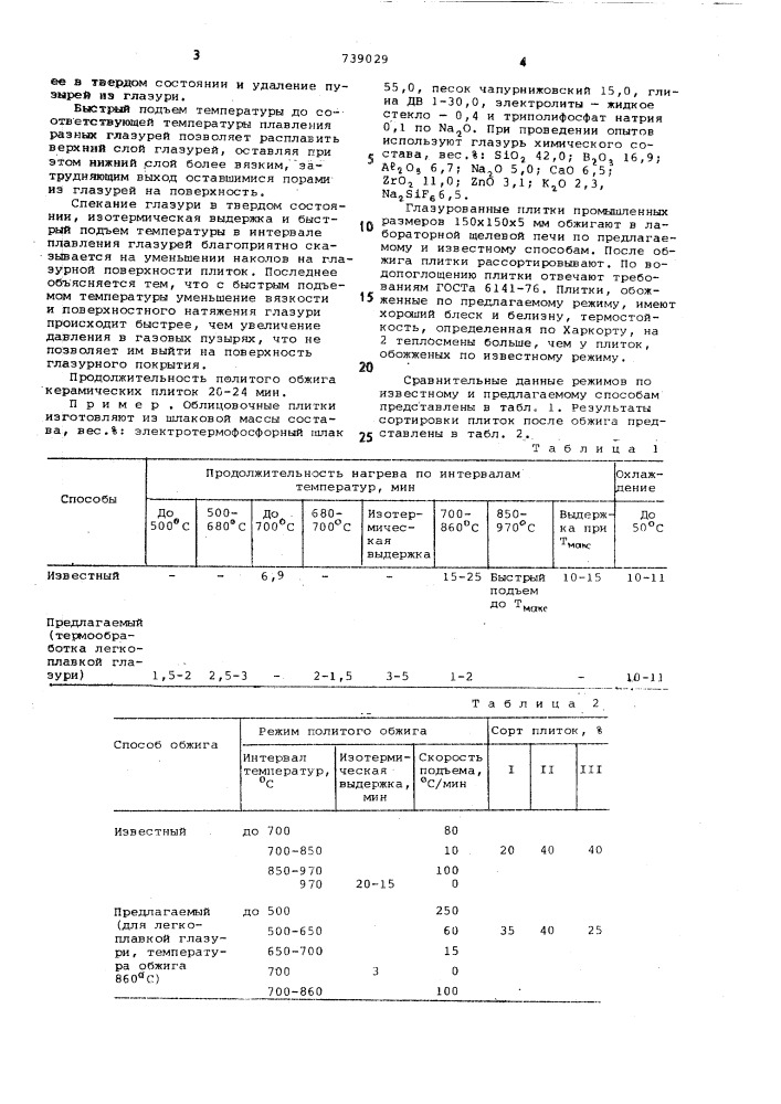 Способ термообработки легкоплавкой глазури (патент 739029)