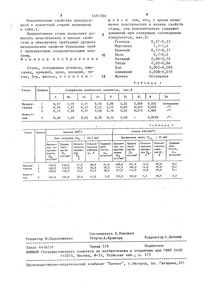 Сталь (патент 1497264)