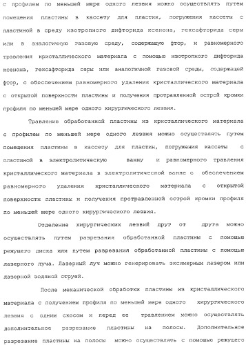 Способ изготовления хирургических лезвий (варианты) (патент 2314905)