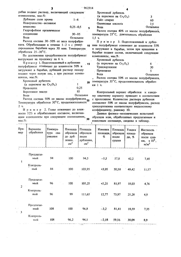 Состав для дубления кож (патент 962314)