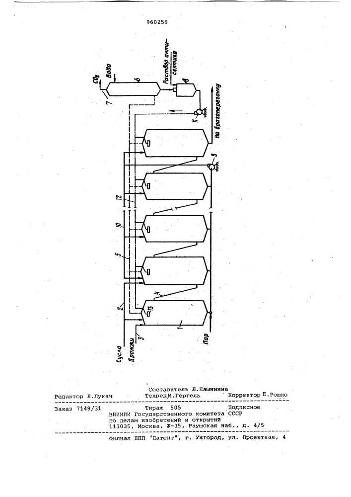 Способ производства спирта из крахмалистого сырья (патент 960259)
