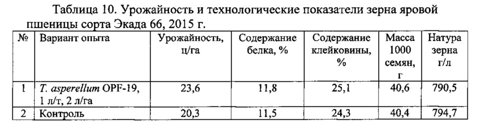 Штамм гриба trichoderma asperellum для получения биопрепарата комплексного действия для растениеводства (патент 2634415)