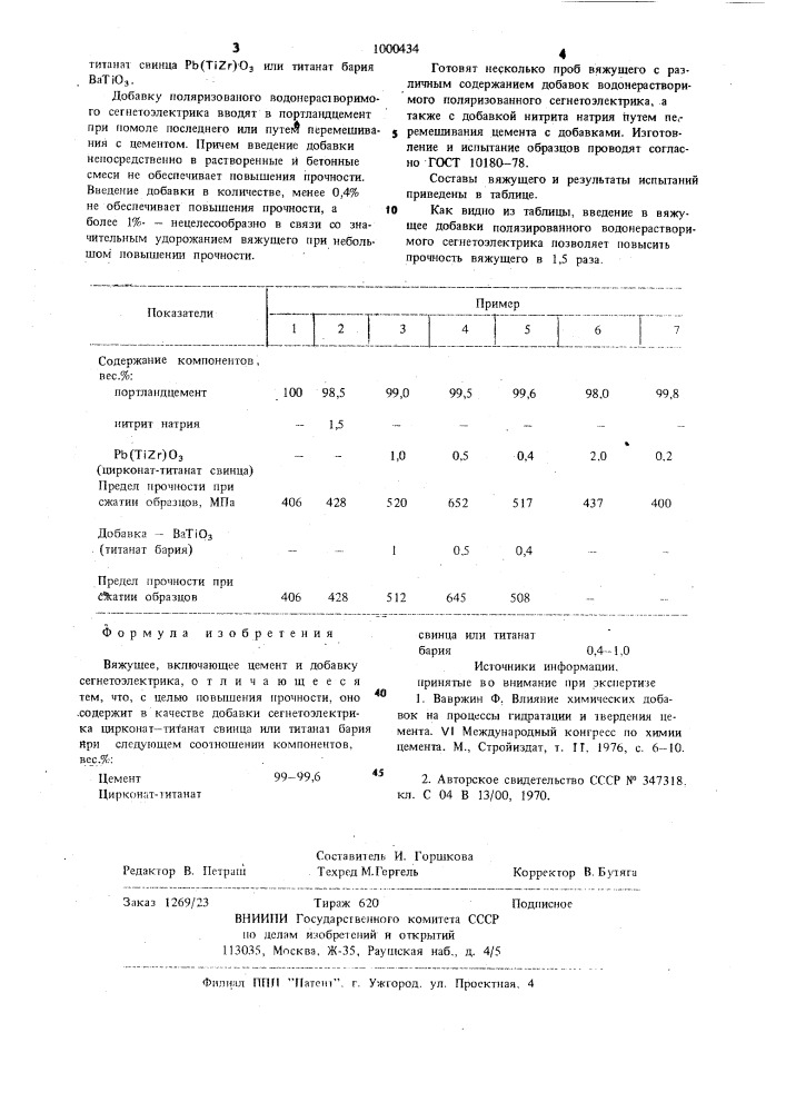 Вяжущее (патент 1000434)